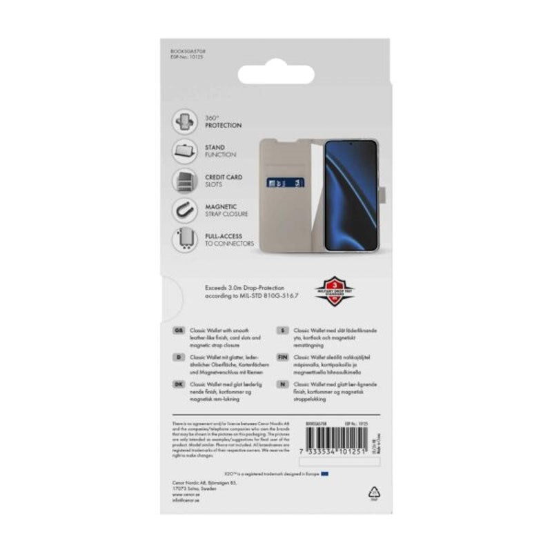 Samsung Galaxy A57 X2O Classic Wallet Flip Cover m. Kortholder & Ståfunktion - Beige