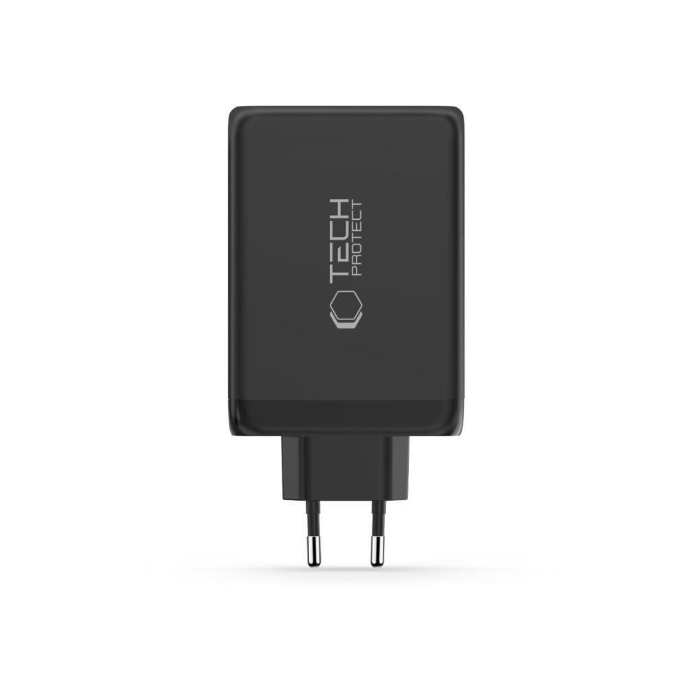 Tech-Protect Vægoplader m. 3x USB-C / 1x USB-A - 240W - Sort