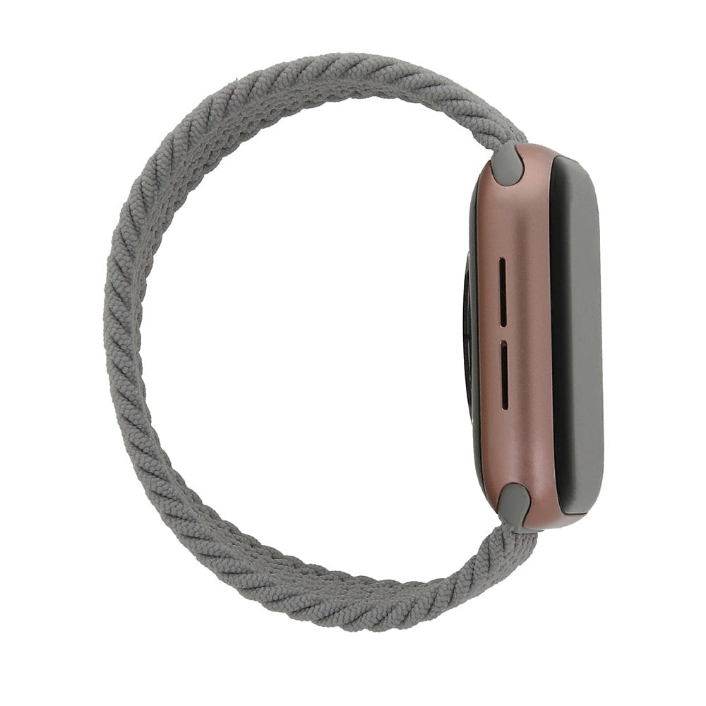 Apple Watch (42/44/SE/45/46/49mm) Elastisk Stof Smartwatch Rem - Str. XS - Grå