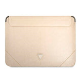 Guess Protective Macbook Sleeve 13" / 14" (33 x 23 cm) - Beige - Saffiano Triangle