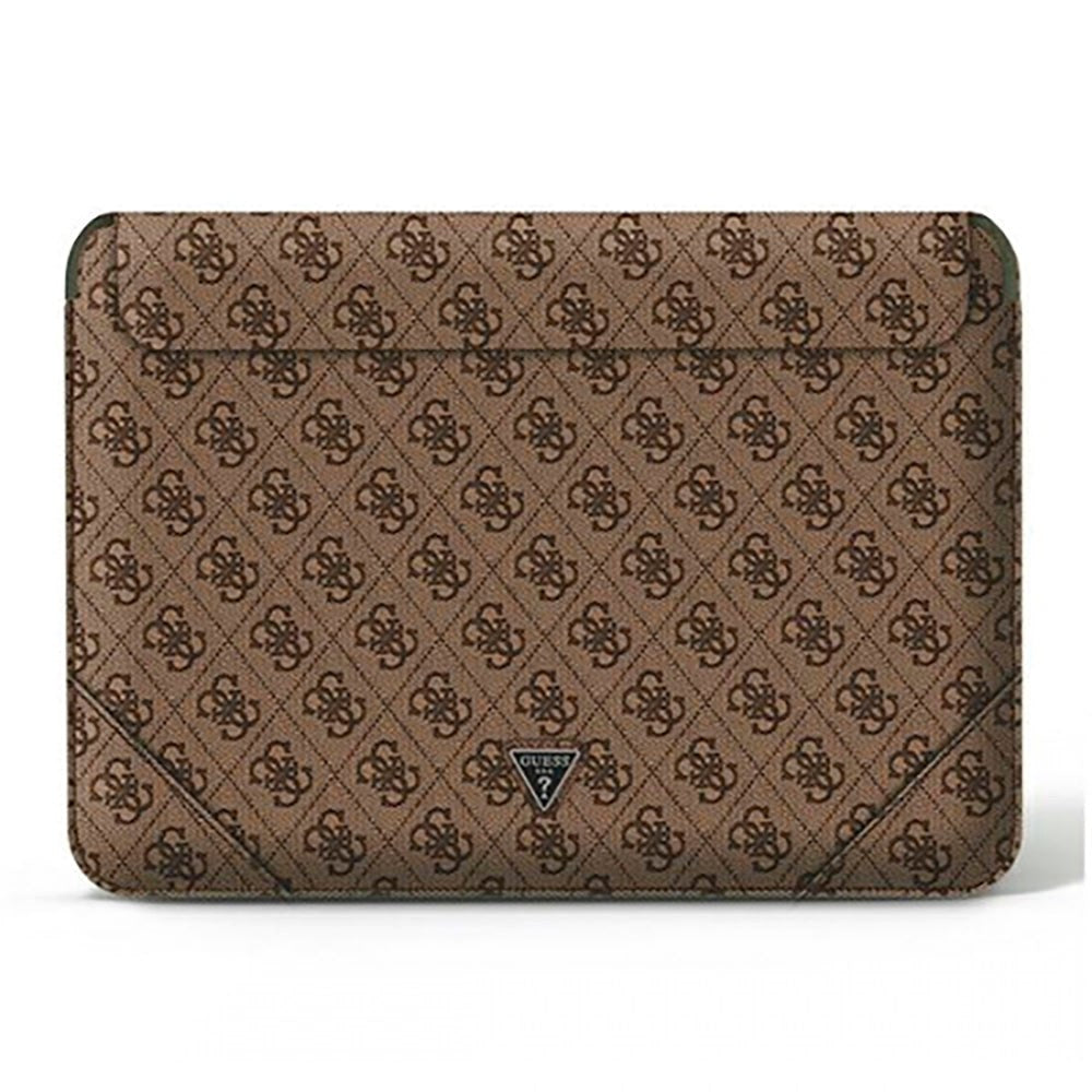 Guess Protective Macbook Sleeve 13" / 14" (33 x 23 cm) -  Brun - Uptown Triangle Logo