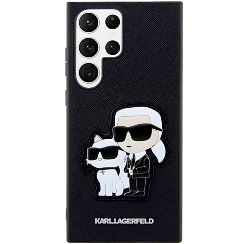 Samsung Galaxy S23 Ultra Karl Lagerfeld Saffiano Karl & Choupette Hardcase - Sort