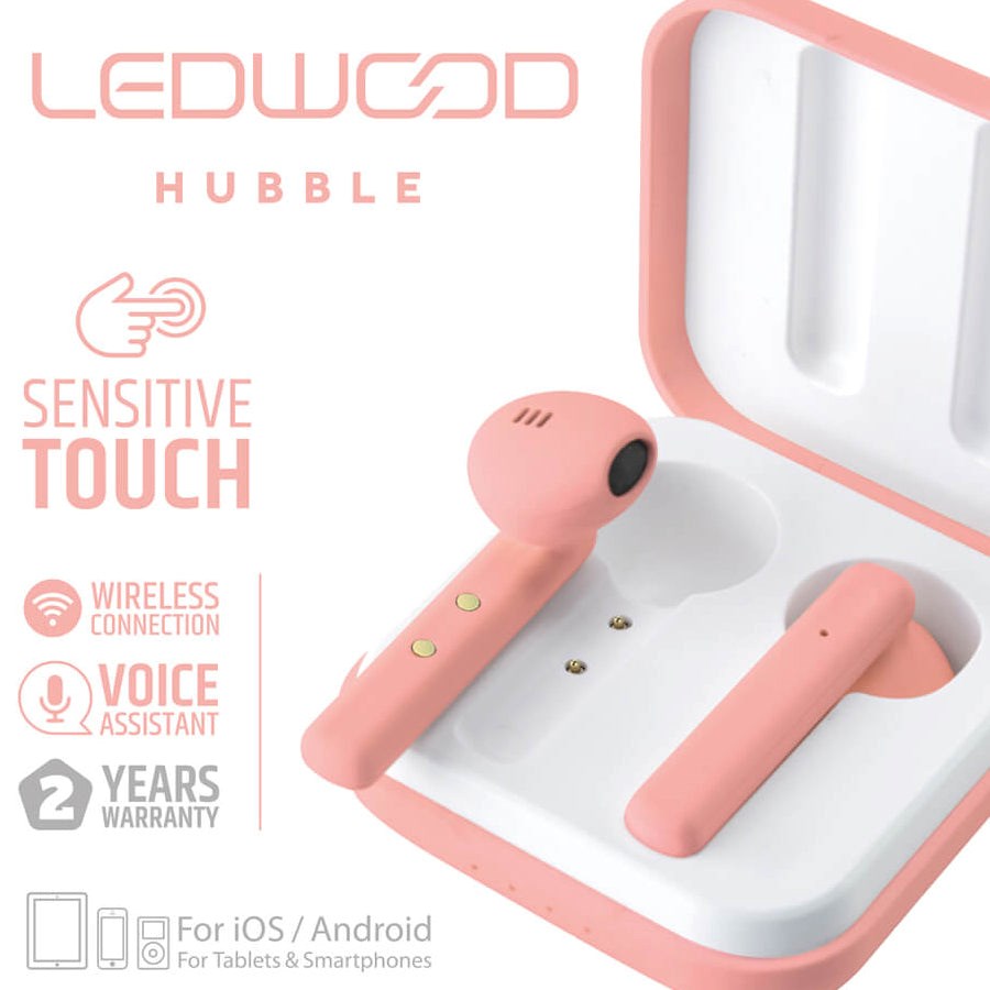 LEDWOOD Hubble True Wireless In-Ear Høretelefoner m. Mikrofon - Pink