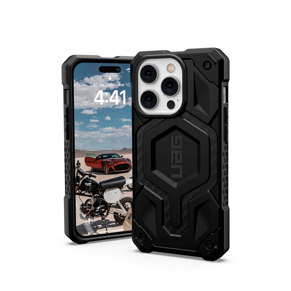 iPhone 14 Pro UAG MONARCH Pro Series Case - MagSafe Kompatibel - Carbon FIber / Black