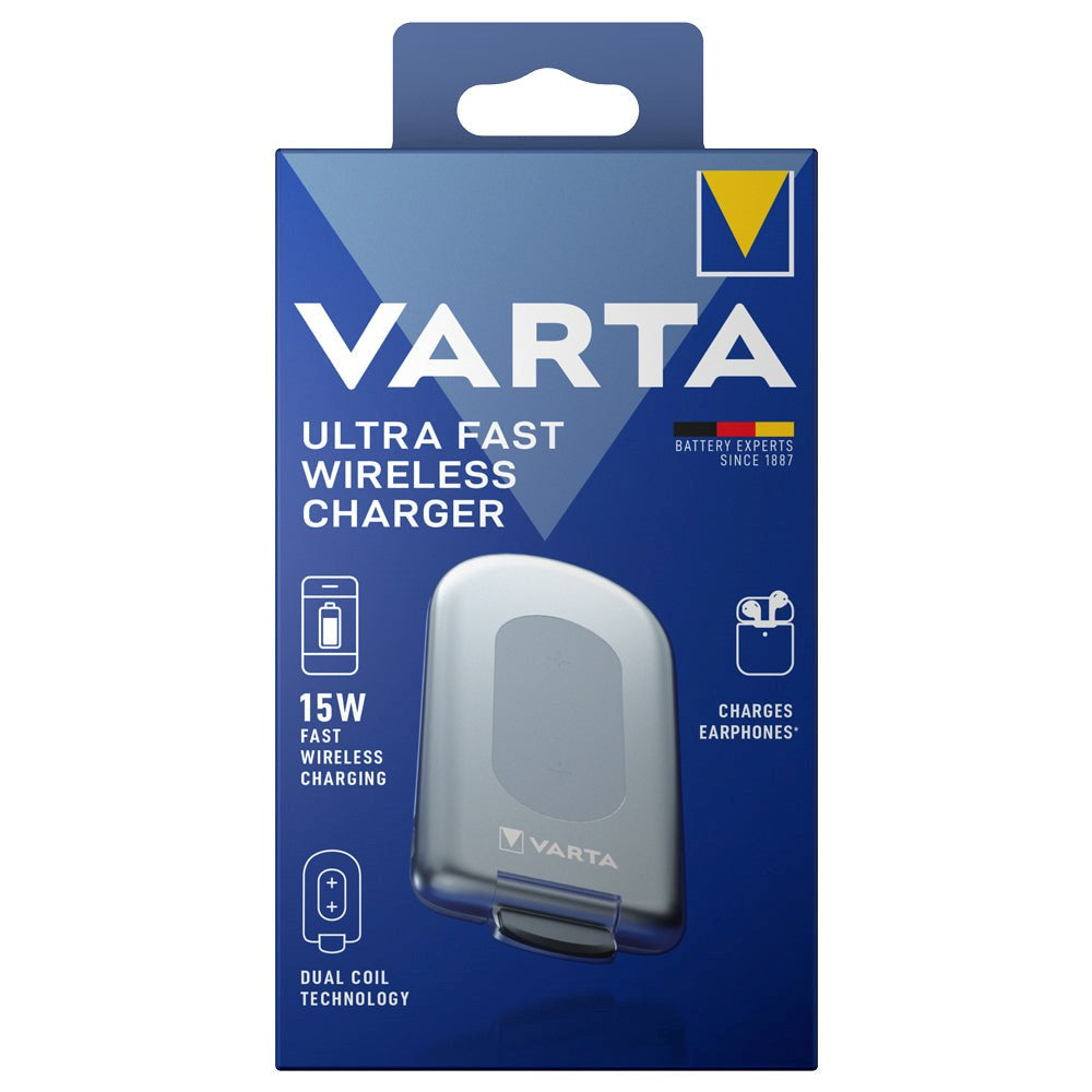 Varta Trådløs Oplader m. Holder 15W - Sølv / Grå