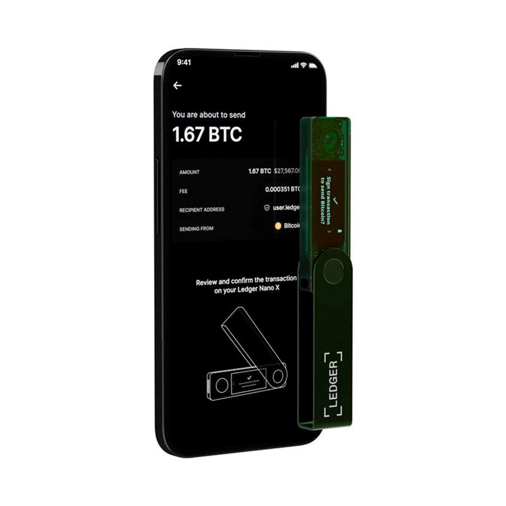 Ledger Nano X Crypto Hardware Wallet - Bluetooth - Emerald Green