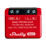 Shelly Plus 1PM Mini (Gen3) Smart Relæ - Rød