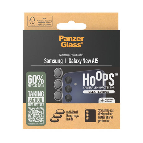 Samsung Galaxy A16 (4G/5G) PanzerGlass Hoops - Beskyttelse til Kamera - Gennemsigtig / Sort