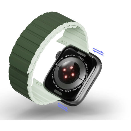 Apple Watch (42/44/SE/45/46/49mm) Dux Ducis LD-Series Silikone Rem m. Magnetisk Lukning - Grøn