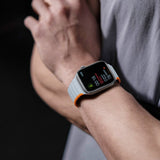 Apple Watch (42/44/SE/45/46/49mm) Dux Ducis LD-Series Silikone Rem m. Magnetisk Lukning - Grå / Orange