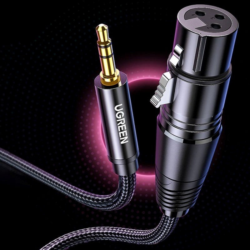 UGREEN XLR til 3.5mm Jack Kabel AV182 - 1m - Sort