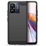 Xiaomi Redmi 12C Tech-Protect Fleksibelt Plastik Carbon Bagside Cover - Sort