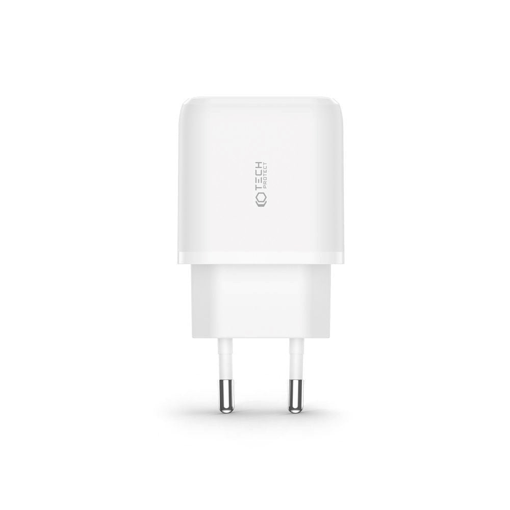 Tect-Protect Network 20W Vægoplader m. 1 x USB-C & 1 x USB-A - Power Delivery - Hvid