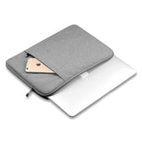 Tech-Protect Stof Laptop Sleeve 13-14" m. Ekstra Lomme (33 x 24 cm) - Lysegrå