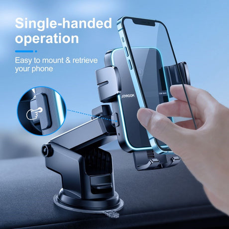 Joyroom JR-ZS246 Car Mount Bilholder m. Trådløs Opladning & Sugekop 15W - sort