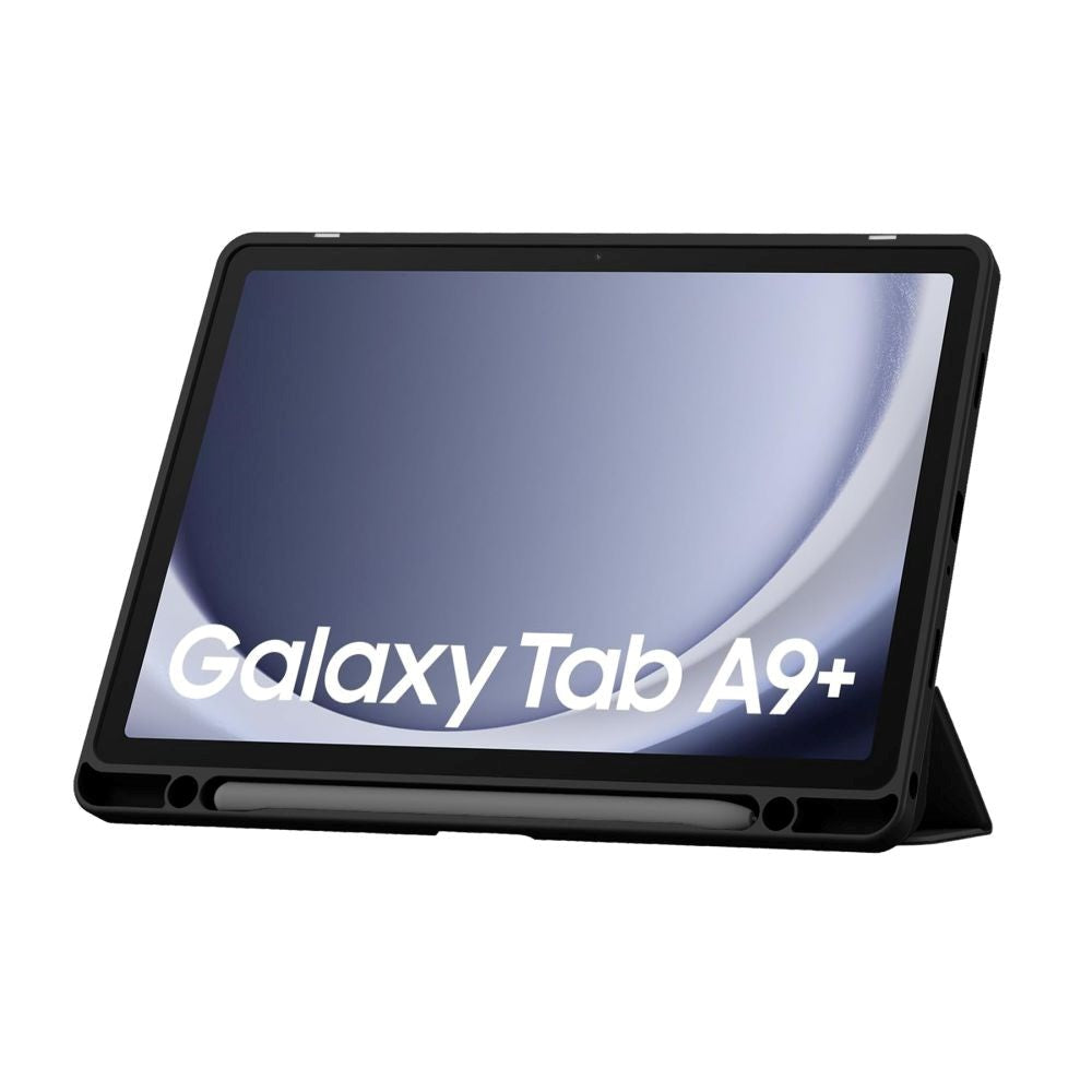 Samsung Galaxy Tab A9+ (Plus) Tech-Protect SC Hybrid Tri-fold Cover - Sort / Gennemsigtig