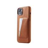 Mujjo iPhone 14 Plus Leather Wallet Cover - Brun