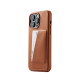 Mujjo iPhone 14 Pro Max Leather Wallet Cover - Brun