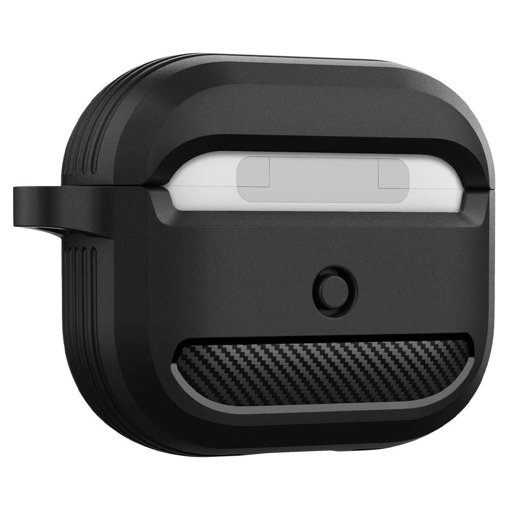 Spigen Rugged Armor Apple Airpods (3. gen.) Charging Case Cover m. Karabinhage - Sort