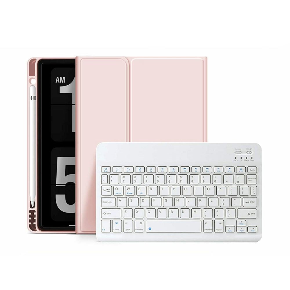 iPad 10.2" (2021 / 2020 / 2019) Tech-Protect Keyboard Cover m. Pencil Holder - Engelsk Layout - Lyserød