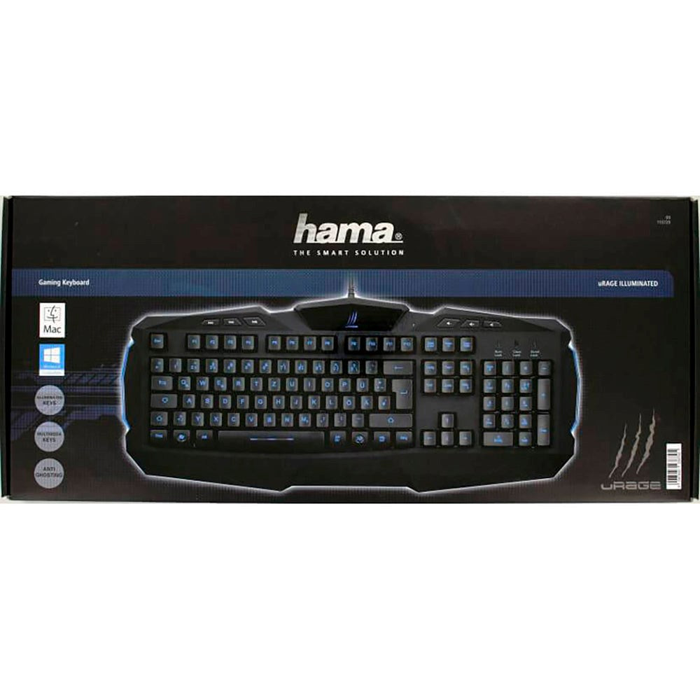 uRage Gaming Keyboard m. Baggrundslys - Nordisk Tastatur Layout - Sort
