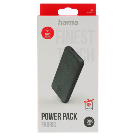 HAMA 15W Powerbank - 1 x USB-C / 1 x USB-A - 10.000 mAh - Grå