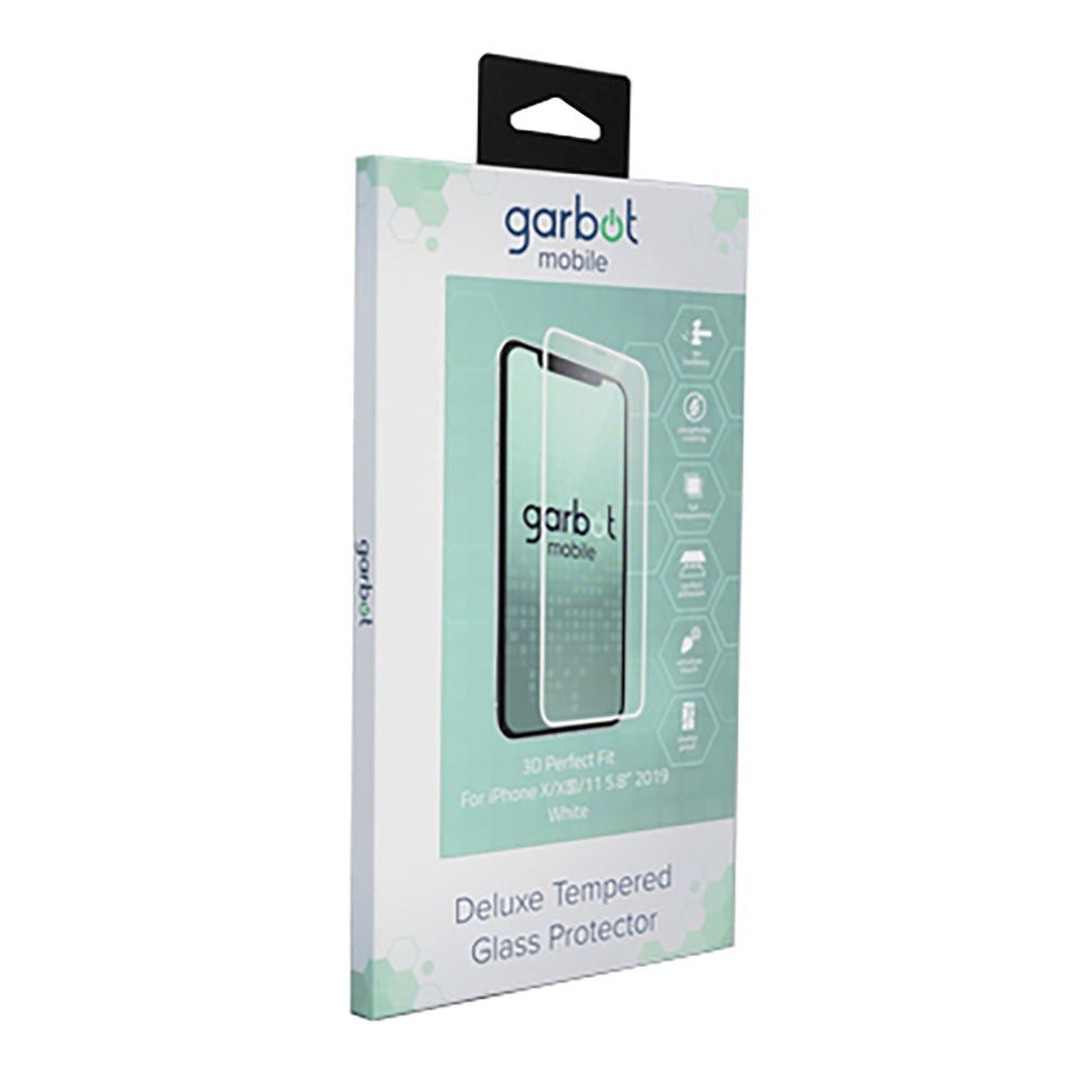 iPhone 11 Pro / Xs / X Garbot 3D Perfect Fit Hærdet Glas - Case Friendly - Gennemsigtig / Hvid Kant