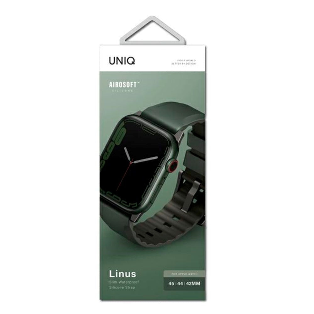 Apple Watch (42/44/SE/45/46/49mm) UNIQ Linus Silikone Rem - Grøn