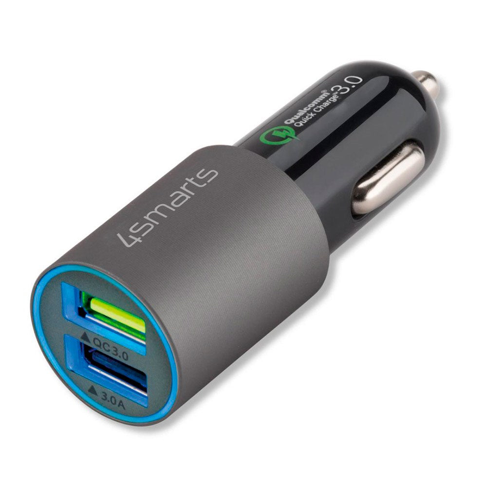 4smarts Rapid 18W QC Biloplader - 2 x USB-A - Grå