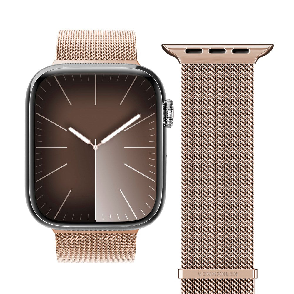 Vonmählen Apple Watch (42/44/SE/45/46/49mm) Milanese Loop 2 Rustfrit Stål Rem - Rose Gold