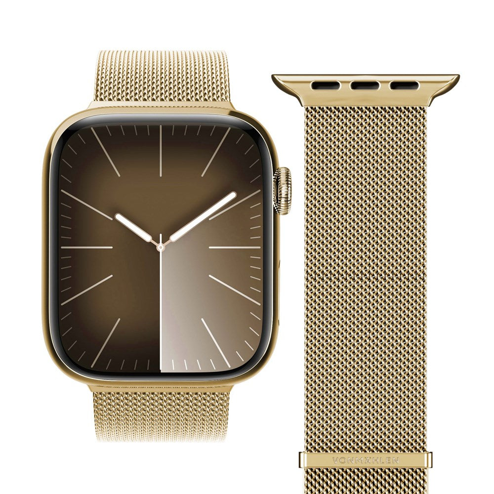 Vonmählen Apple Watch (42/44/SE/45/46/49mm) Milanese Loop 2 Rustfrit Stål Rem - Guld