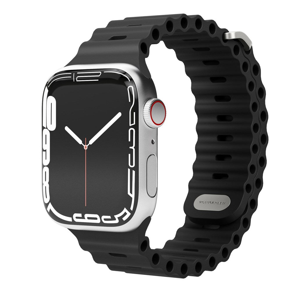 Vonmählen Apple Watch (38/40/SE/41/42mm) Wave Band 2 Genanvendt Silikone Rem - Sort