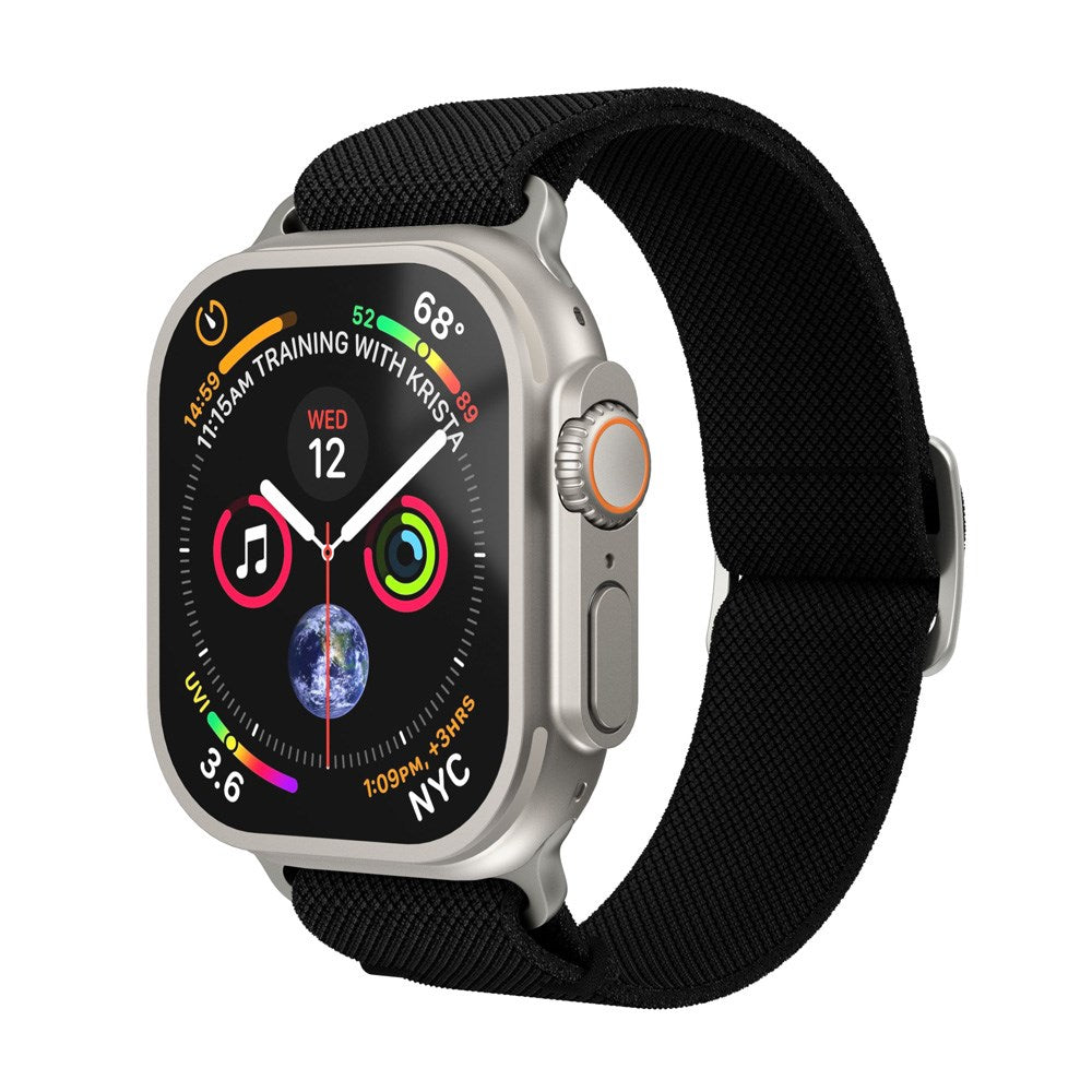 Vonmählen Apple Watch (42/44/SE/45/46/49mm) Classic Nylon Loop Urrem - Black