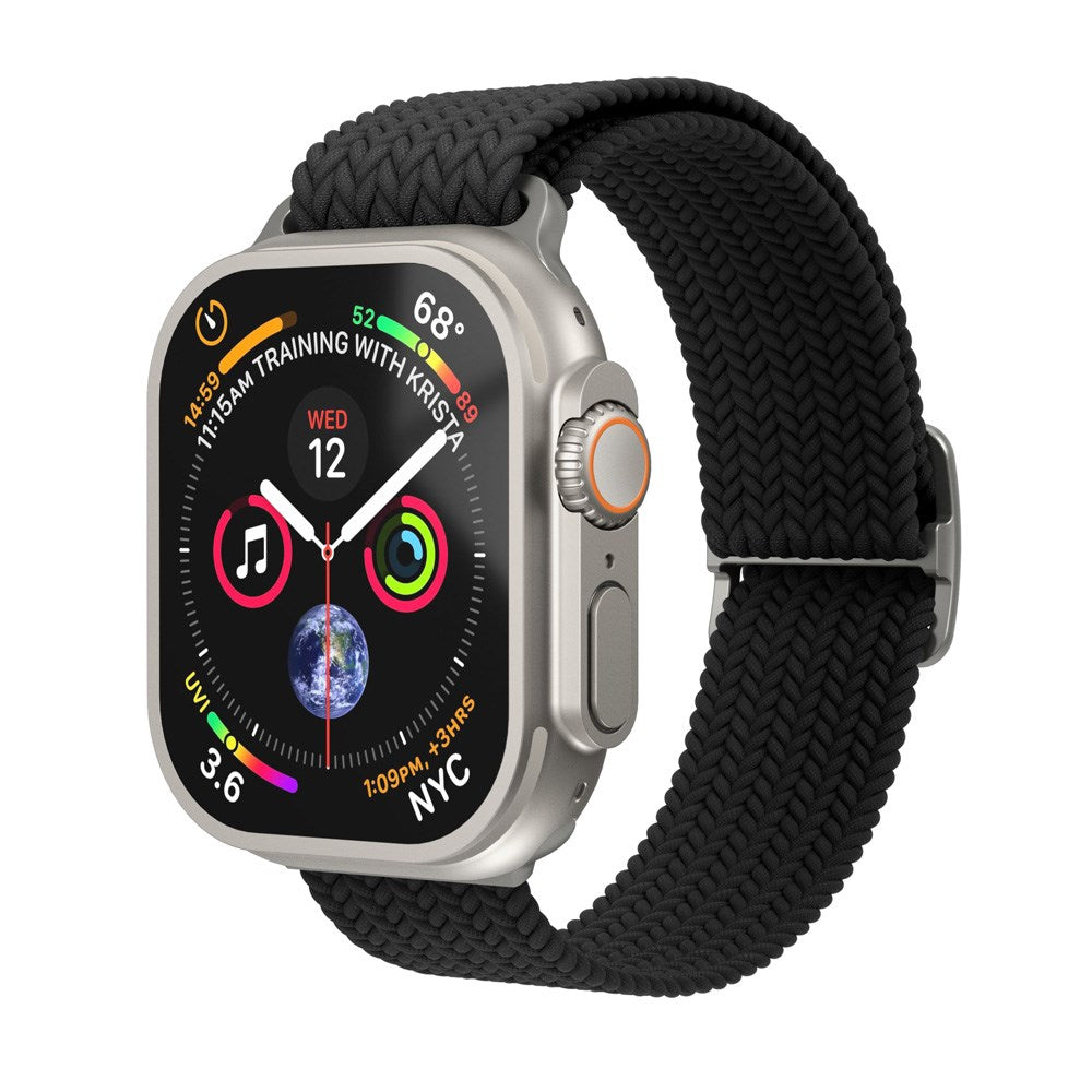 Vonmählen Apple Watch (42/44/45/SE/46/49mm) Woven Loop Nylon Urrem - Black