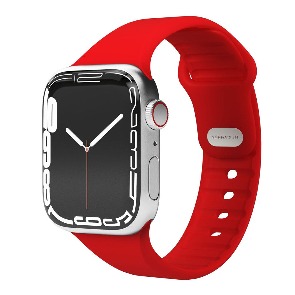 Vonmählen Apple Watch (42/44/SE/45/46/49mm) Classic Band 2 Genanvendt Silikone Rem - Rød