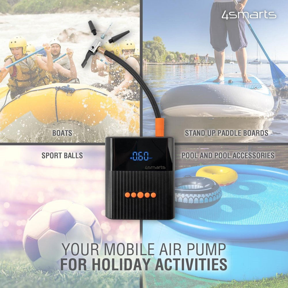 4smarts PitStop+ 8800mAh Powerbank - inkl. Kompressor & Lygte - Sort