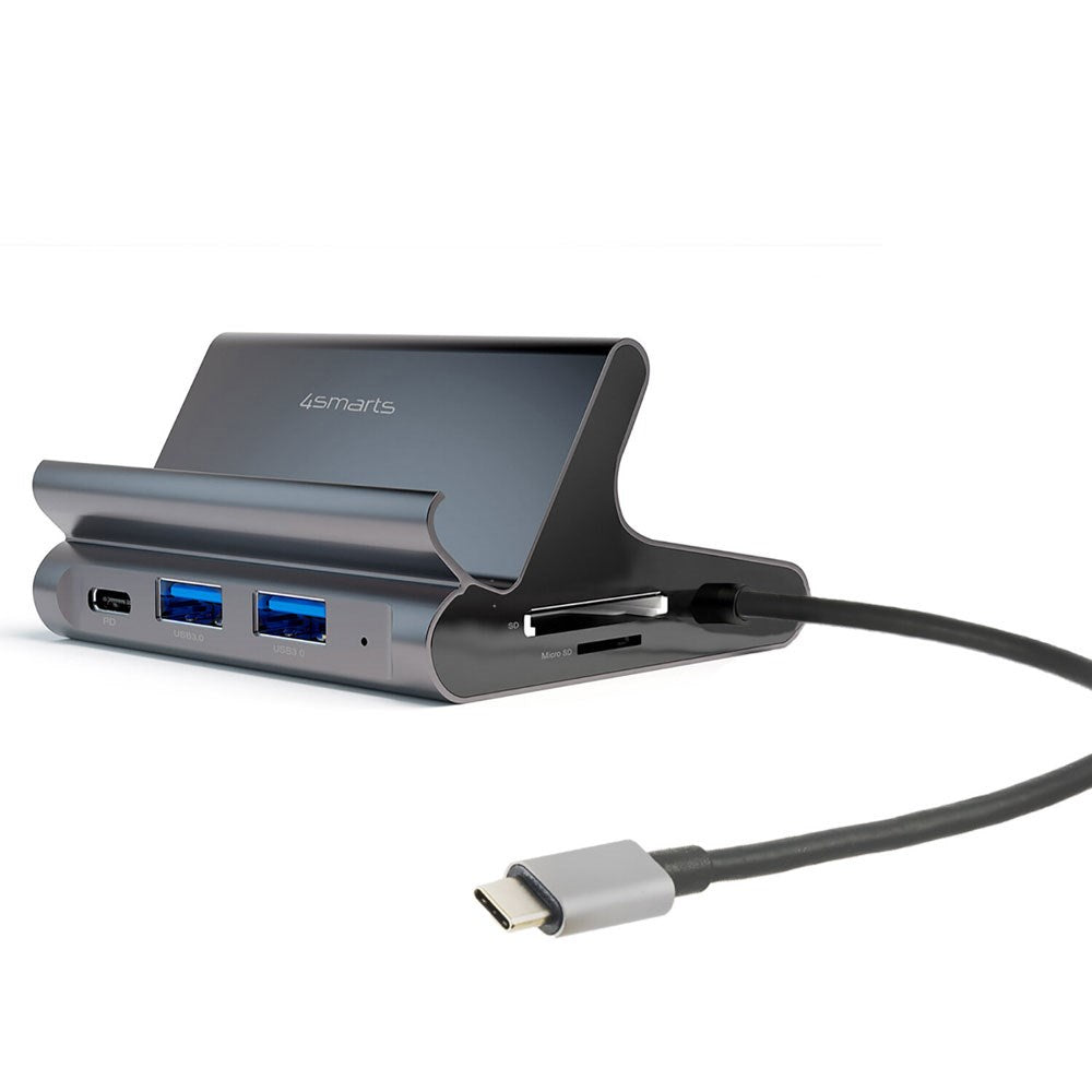 4smarts 7-i-1 USB-C Hub Universal Stander - Mobil & Tablet - Grå