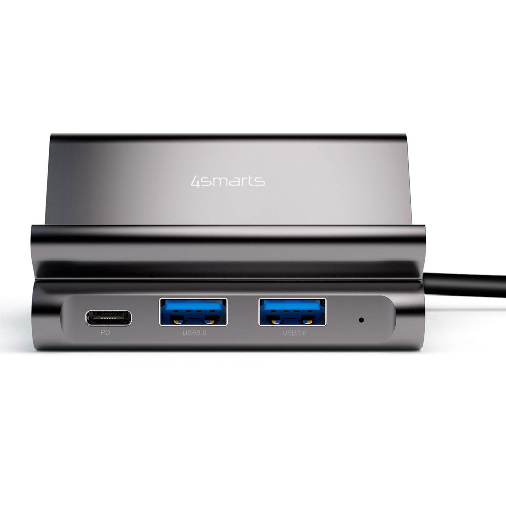 4smarts 7-i-1 USB-C Hub Universal Stander - Mobil & Tablet - Grå