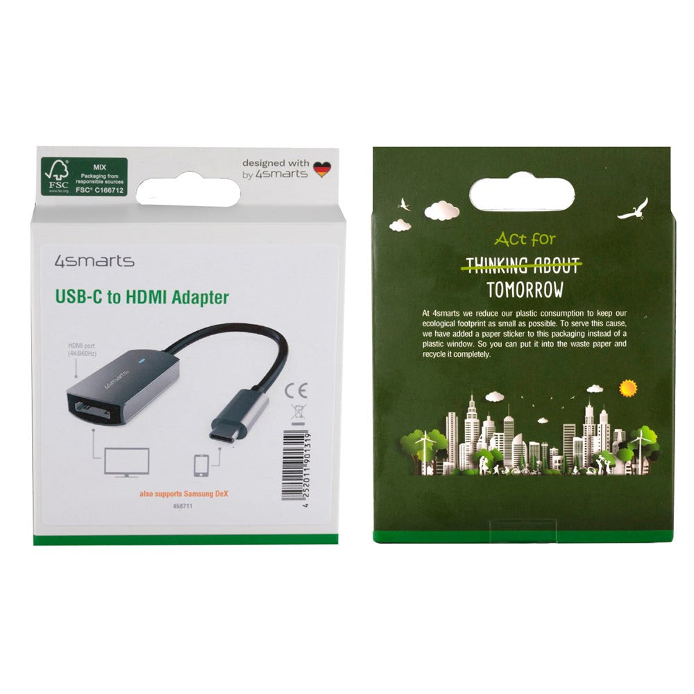 4Smarts USB-C til HDMI 4K Adapter - Grå