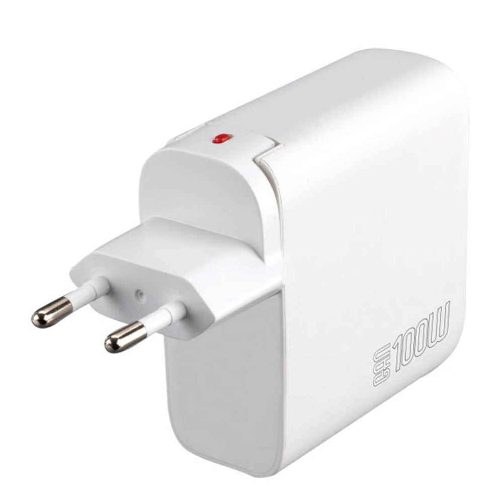 4smarts 100W PD Charger GaN Flex Pro - Vægoplader m. 1 x USB-A & 3 x USB-C - Hvid