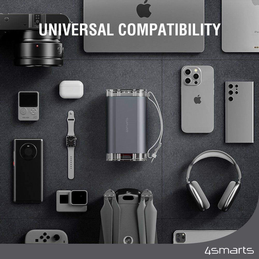 4smarts Powerbank Lucid Ultra m. 40.000mAh & 100W - Grå