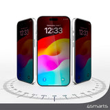 iPhone 15 Pro 4smarts Second Glass Privacy Hærdet Glas m. Monteringsramme - Case Friendly - Gennemsigtig