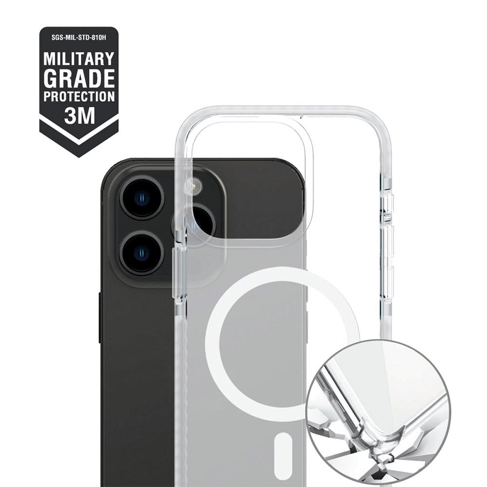 iPhone 15 Pro Max 4smarts Hybrid Guard Bagside Cover - MagSafe Kompatibel - Gennemsigtig / Hvid