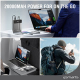 4smarts Enterprise Slim 20.000mAh Powerbank 122.5W m. USB-C Kabel - Grå