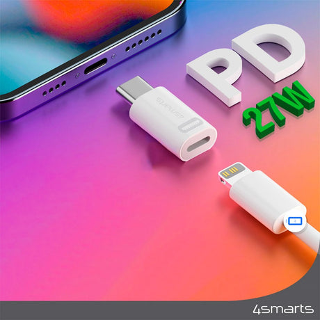 4Smarts Lightning til USB-C Adapter - 2 stk. - Hvid - (DEMO)