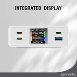 Bordoplader - 130W / 3x USB-C & 1x USB-A - 4smarts GaN DIY Mode - Hvid