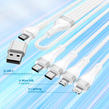 4smarts 4in2 15W Multi-Charging Kabel - 2 x USB-C / Lightning / Micro USB 120cm - Hvid