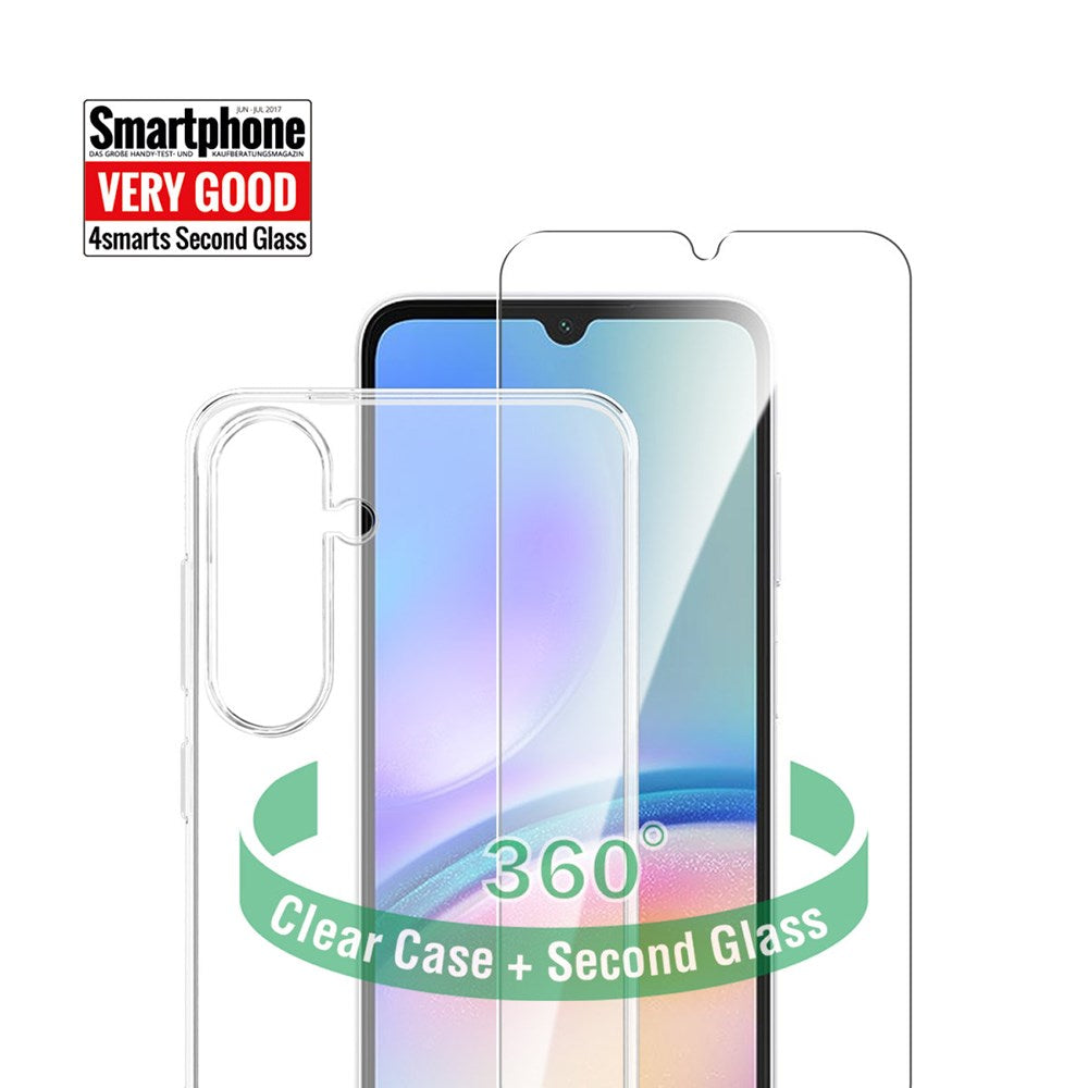 Samsung Galaxy A05s 4smarts Second Glass X-Pro 360° Protection Set (Cover + Hærdet Glas)