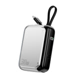 4smarts 10.000mAh Pocket Powerbank m. Indbygget USB-C Kabel 30W - Sølv