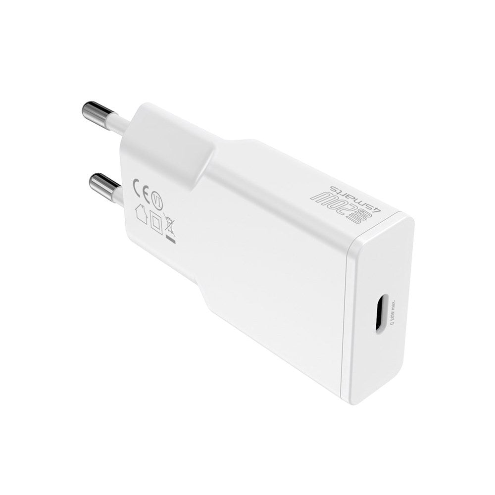 4Smarts PD Slim Vægoplader GaN 20W m. USB-C - Hvid